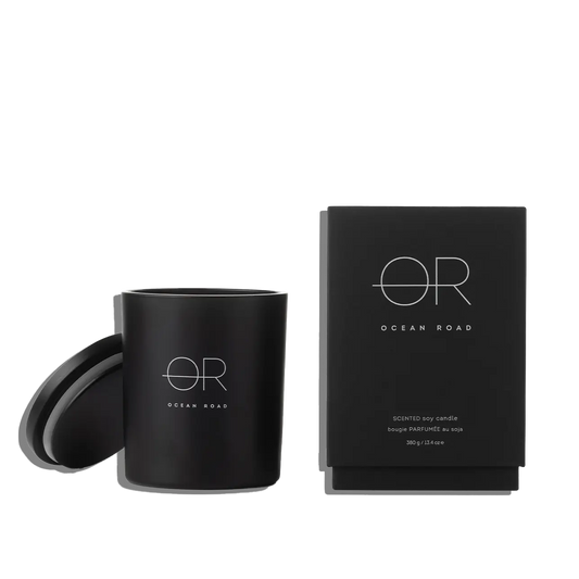 Ocean Road Black Scented Soy Candle