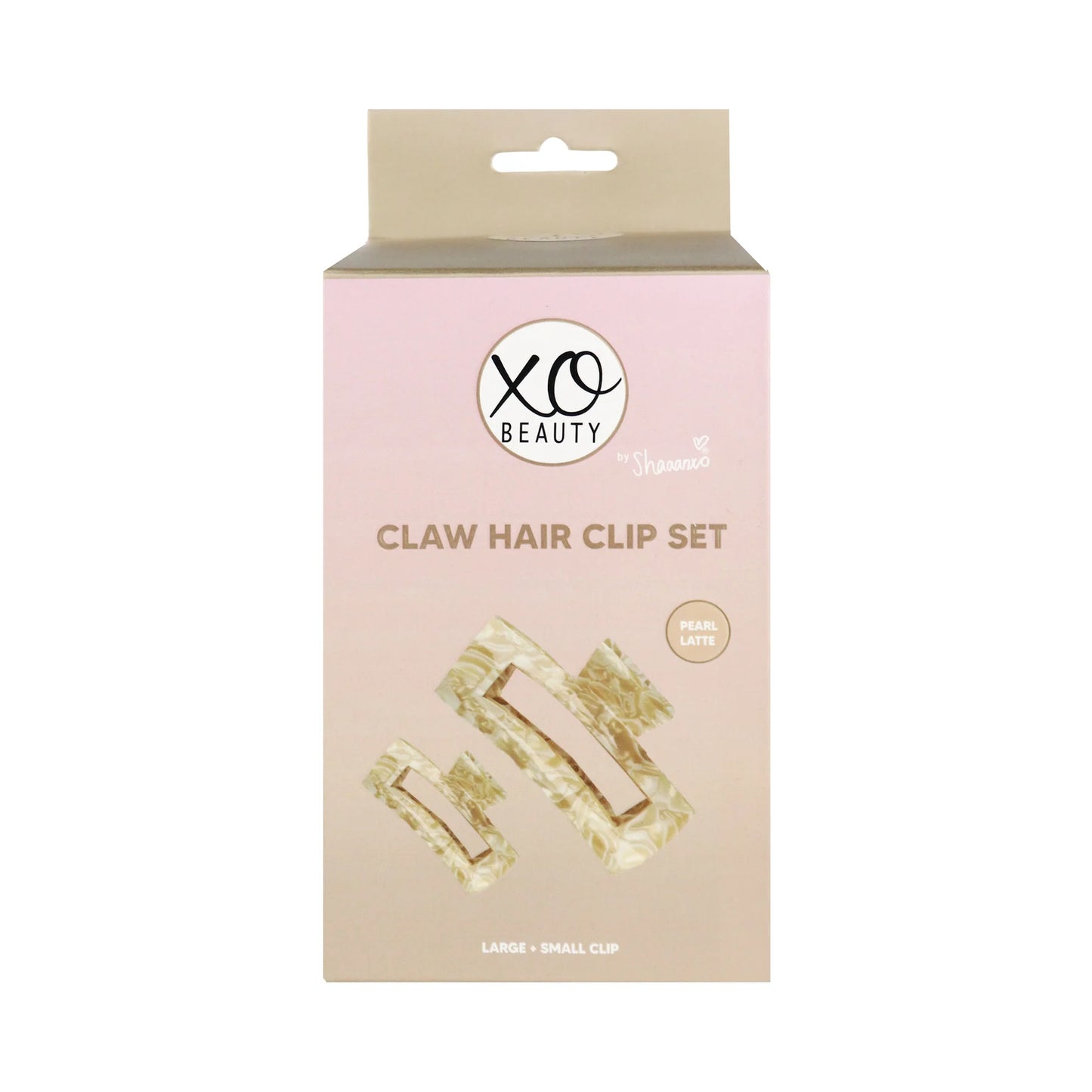 xoBeauty Claw Hair Clip Set Pearl Latte