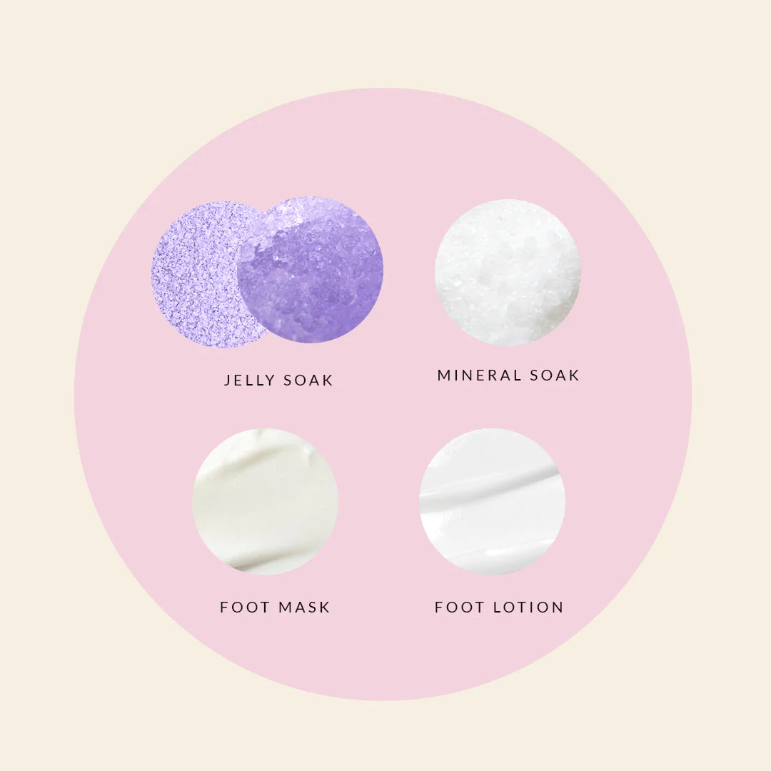 Mitty 4 Step Pedi Kit includes Jelly Soak - Lavender