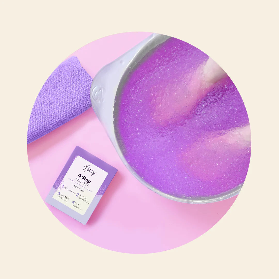 Mitty 4 Step Pedi Kit includes Jelly Soak - Lavender